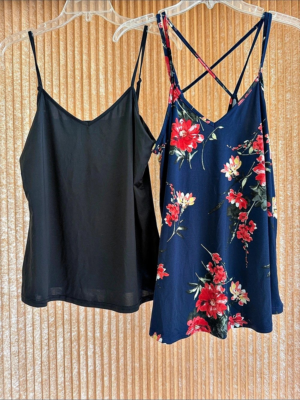 Papermoon Floral Camisole Top & Solid Black Size M
